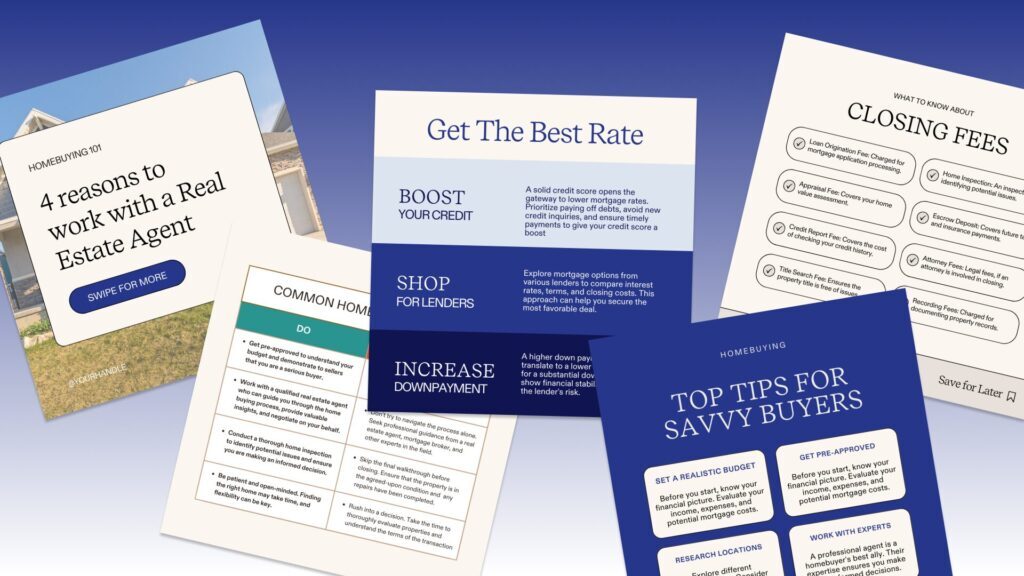 Preview of social media marketing templates for loan officers