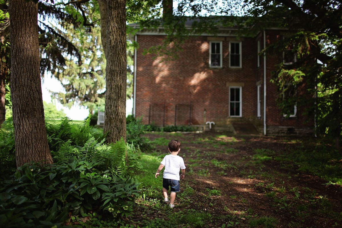 boy walking home