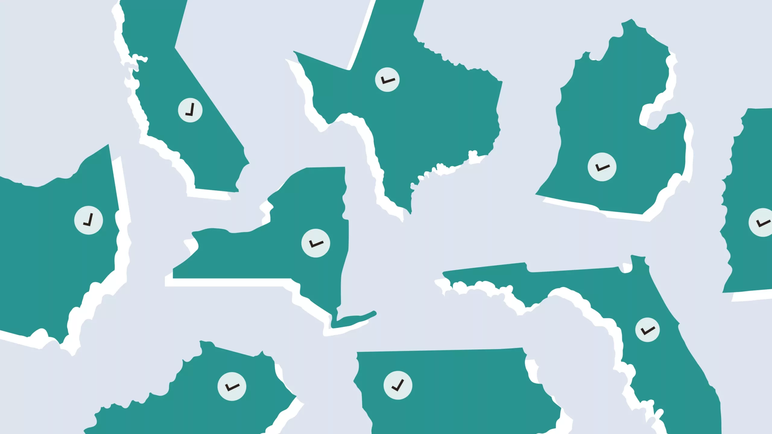 illustration of states with check marks