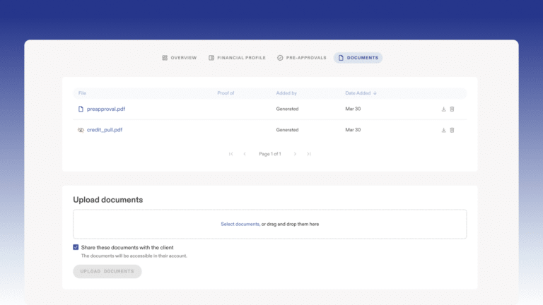 Morty document hub for mortgage loan officers